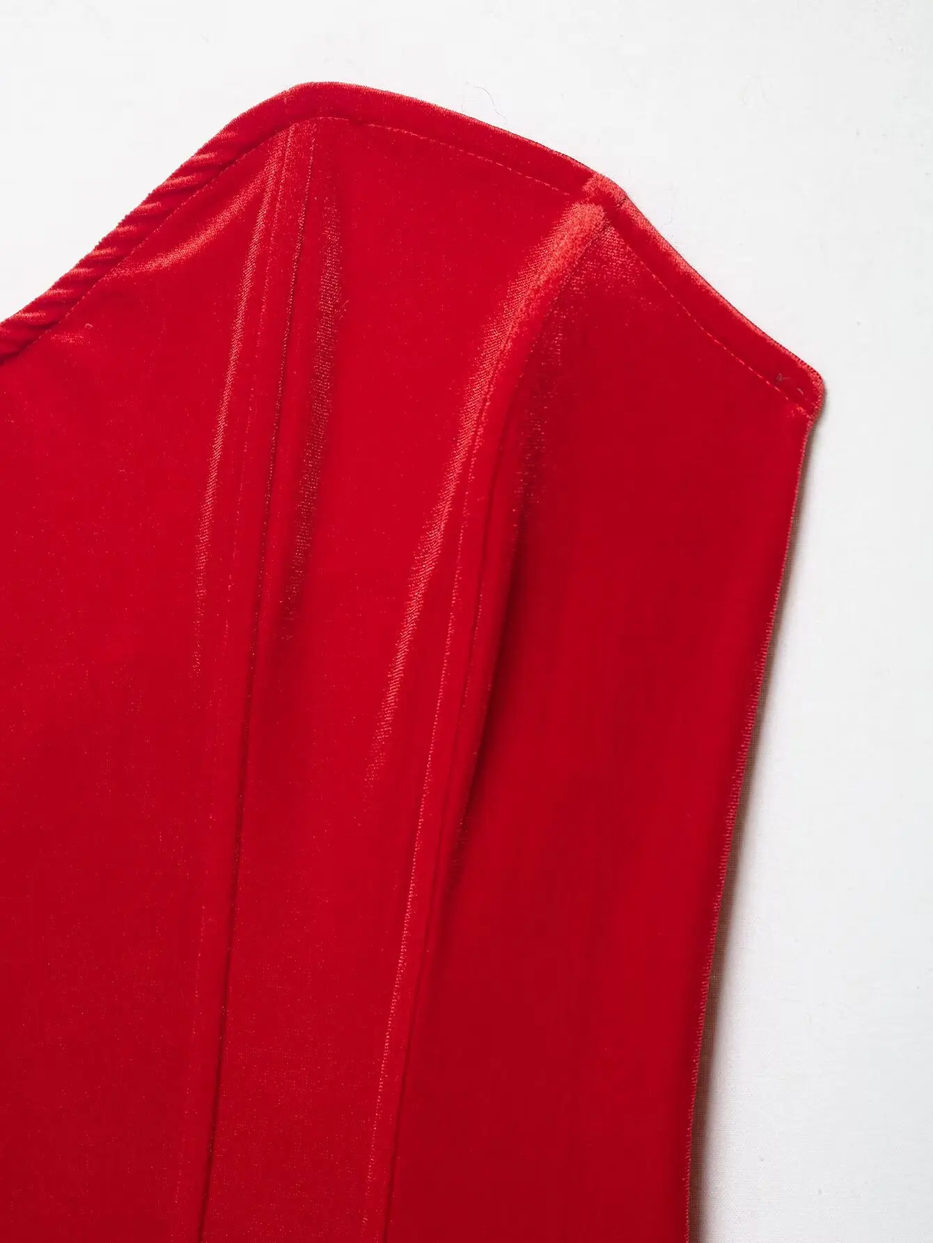 HH Damen Mode Schnür-Top ohne Träger für den Frühling + Seitlicher Reißverschluss Knoten-Dekoration Schlitz Plissierter Midi-Rock Lässiges Zweiteiler-Set – Detail 11