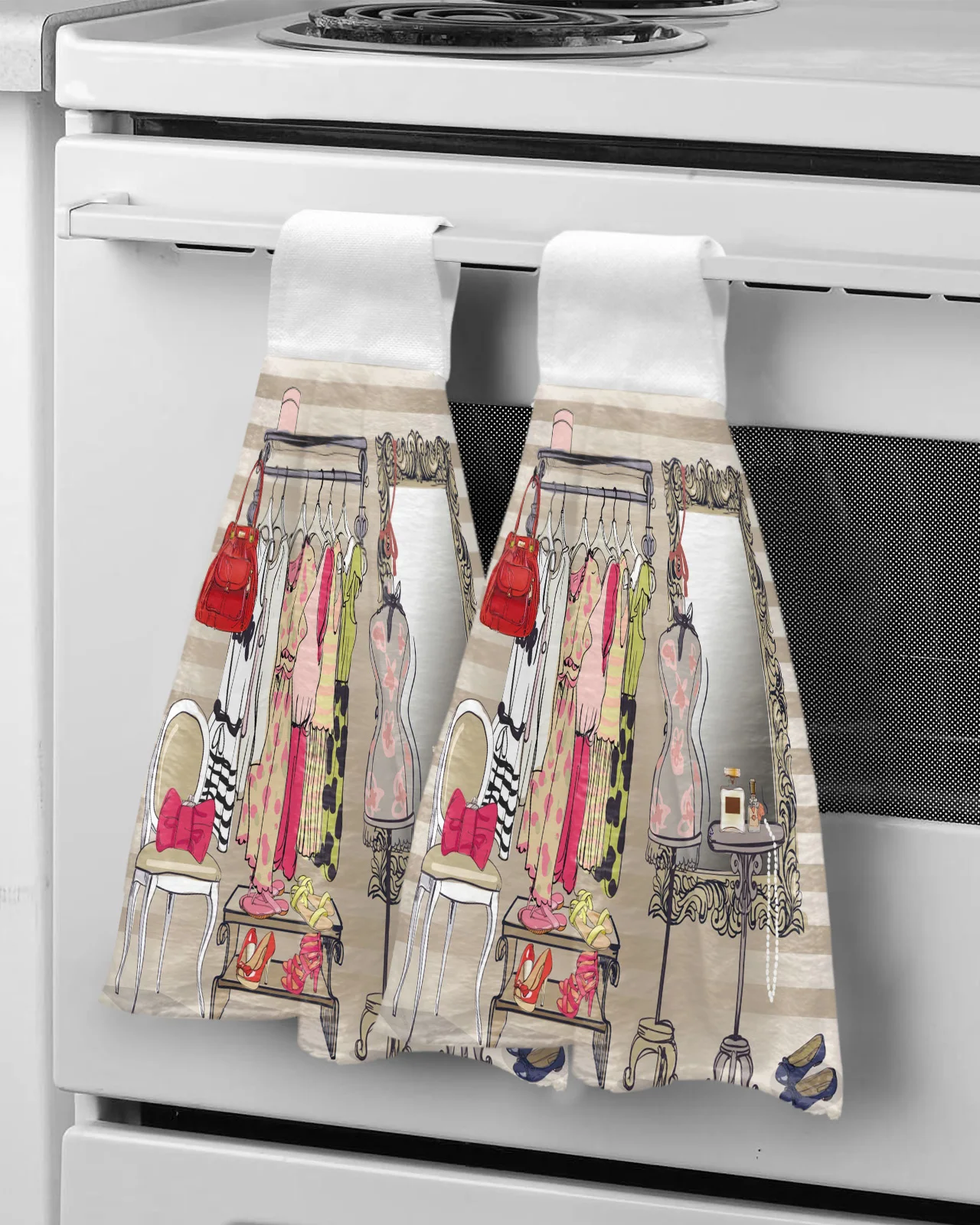 

Female Dressing Room Cosmetics Stripes Hand Towel Quick Dry Microfiber Towels Kitchen Soft Absorbent Hand Towel