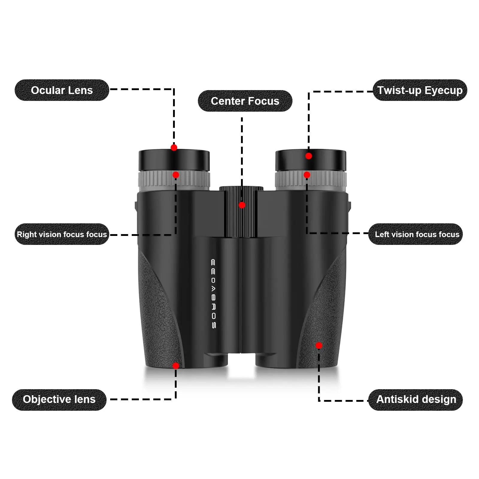 성인 및 어린이용 12X32 쌍안경 - 고배율, 선명한 시야 확보 - 소형 고화질 쌍안경
