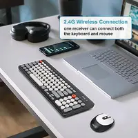 Wireless Keyboard and Mouse Combos with 2.4GHz USB Receiver Plug and Play Multi-Color Keycaps Retro Style Keyboards Windows Mac - Image 2