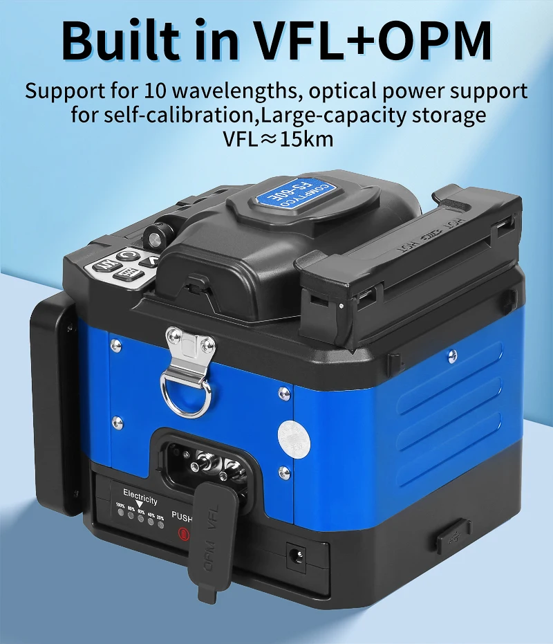 6 Motors FS-60E Fiber Optic Fusion Splicer 10 Languages Touch Screen Optical Fib