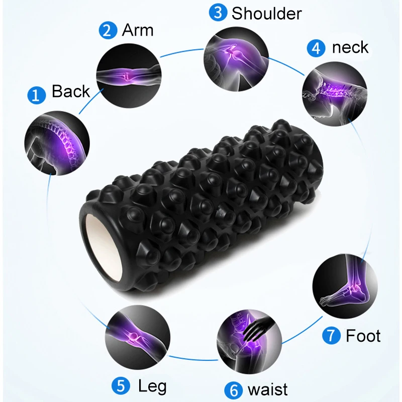 33cm Fitness Foam Roller Yoga Block Pilates Sport Massage Roller esercizi da palestra Relax Deep Muscle Yoga accessori per alleviare lo Stress