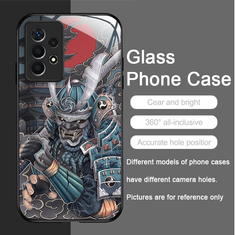 Ghost Face Samurai Tempered Glass Phone Case - Japan Edition