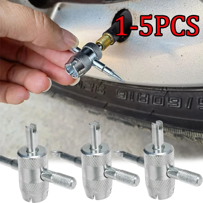 Four-in-One Tyre Valve Core Wrench and Screwdriver Tool