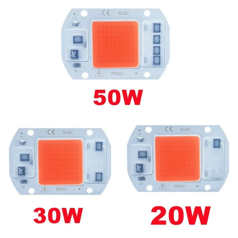 LED Grow Light Grow Light COB Led Grow Light Lamp Chip Full Spectrum 220V 110V 20W 30W 50W 380-780nm Phyto Lamp For Indoor Plant Seedling Flower Fitolampy