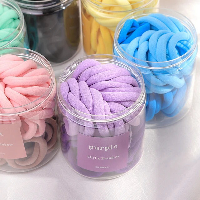 50pcs/lot Wholesale Girl's Candy Color Hair Tie With Box Kids S Ice Cream  Color Hairbands Cute Gum Lady's Cute Accessories - Hair Ties - AliExpress