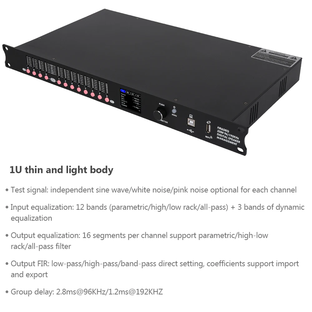 Processador de áudio digital profissional dp48x 4 driverack de saída de entrada com FIR DEQ 192 khz taxa de amostragem sistema de gerenciamento de alto-falante