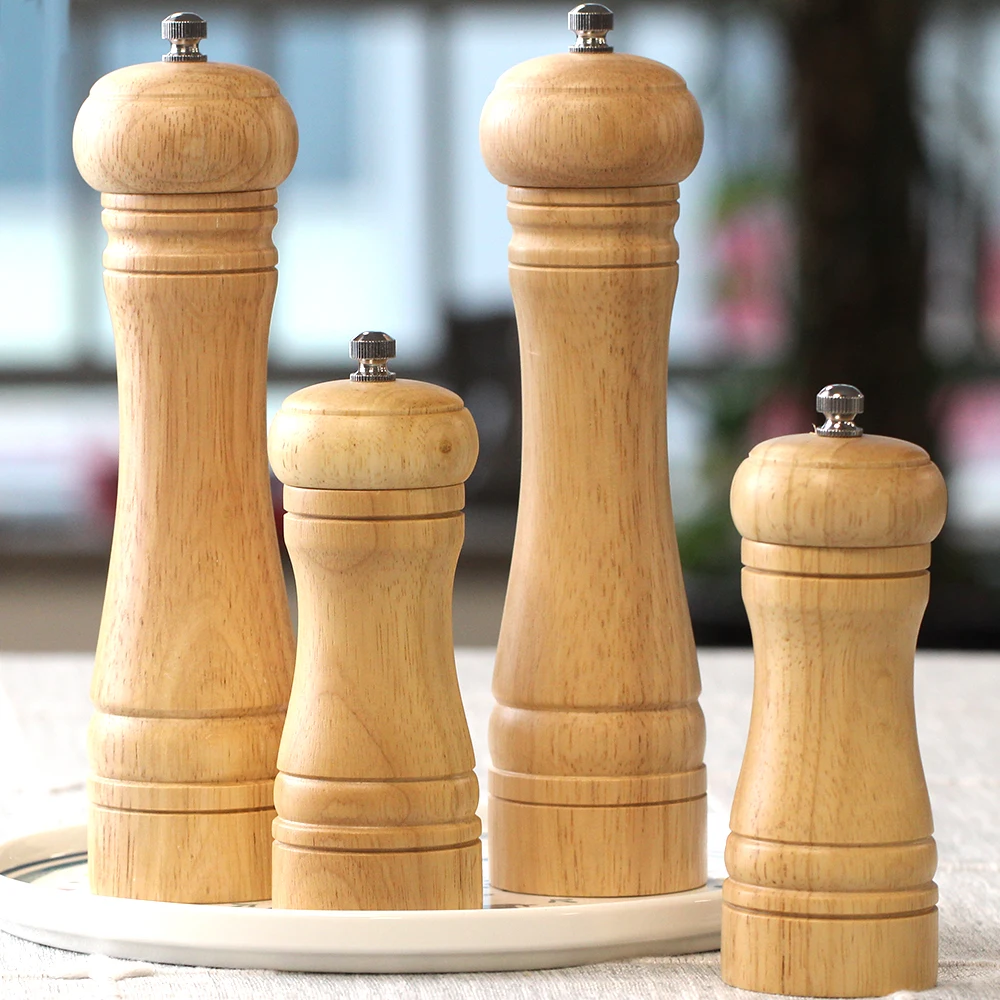 Kitchen Grinder for Salt Pepper Wooden Mill Grinder Peper Spice Seasoning Mill Hand Kitchen BBQ Tools