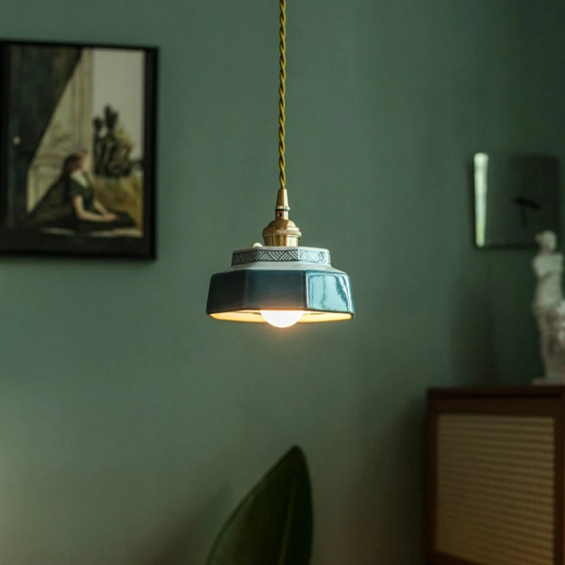 Vintage Ceramic LED Pendant Light Cafe Loft Dining Room Bedside Home Decor Japanese Chandelier Hanging Lamp Luminaire Kitchen