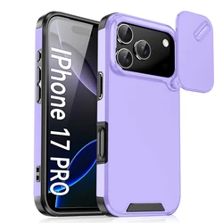 Enhanced Shockproof Armor Phone Case with Slide Camera Protector - iPhone 17 Pro (PURPLE)
