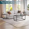 Glass Coffee Table Modern Coffee Tables Simple Rectangular Center Table with Open Space for Living Room Home Office 6