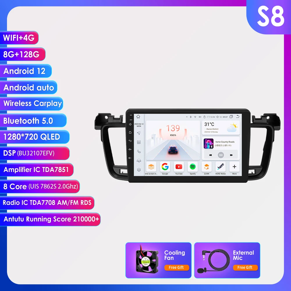 7862 Android Car Autoradio Radio Per Peugeot 508 I Ii Sw 2011 -2018 Carplay Lettore Multimediale Navigazione Gps 2Din Stereo Dsp