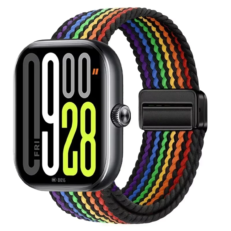 Nylon Braided Magnetic Buckle Adjustable Loop Strap Bracelet in Breathable Design