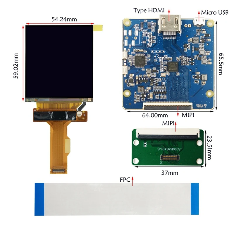 LS029B3SX04 For Sharp 2.9 Inch 1440X1440 LCD Display Screen With Driver Board Kit