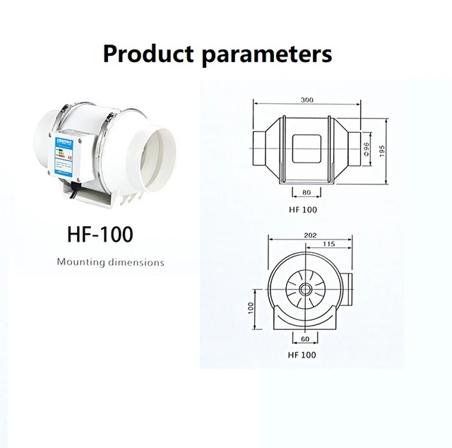 4/5/6 inch 220V Exhaust Fan Home Silent Inline Pipe Duct Fan Bathroom Extractor Ventilation Kitchen Toilet Wall Air Ventilator 6