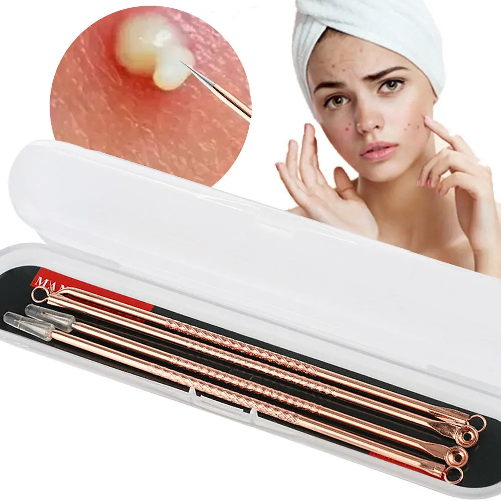 Acne Needle Set Black Dots Pimple Blackhead Remover Comedone Extractor Pore Cleaner Face Cleaning Tools Skin Care Products 4PCS blackhead instrument,blackhead remover