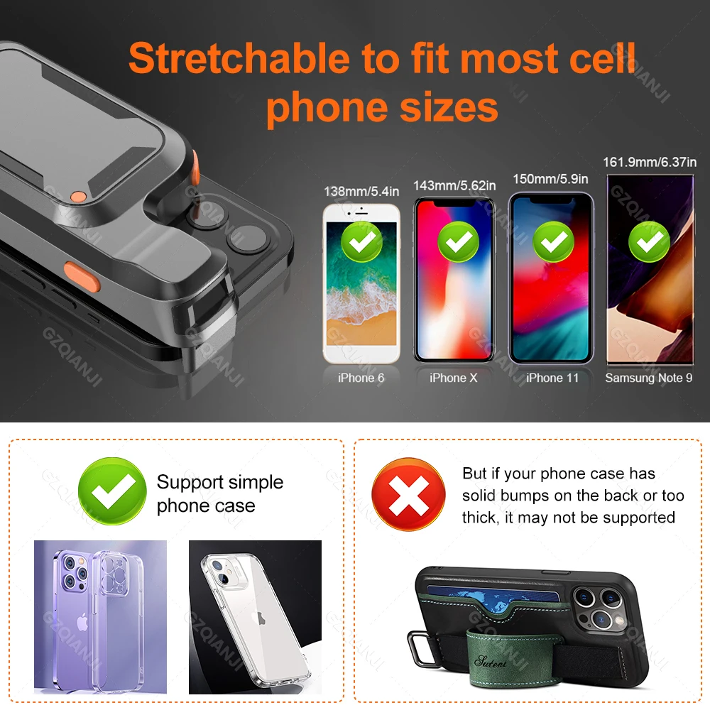2D Back Clip Bluetooth Barcode Scanner Phone Work Portable Barcode Reader Data Matrix 1D QR Scanner for Android iOS System Scan barcode scanner