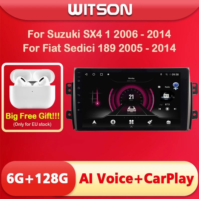 

WITSON 9 inch BIG SCREEN Android 11 AI VOICE 2 Din in Dash Car radio For SUZUKI SX4 2006 2007 2008 2012 6RAM 128ROM auto stereo