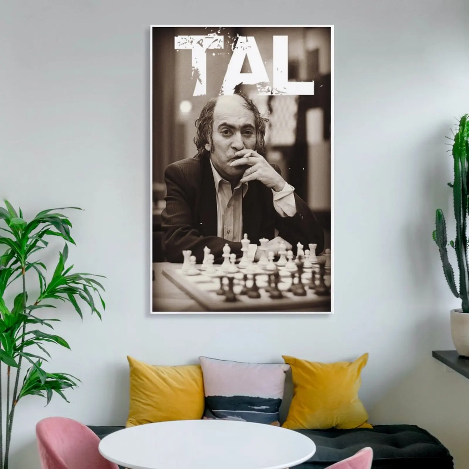 Xadrez russo grandmaster mikhail tal poster imagem mural impressão moderno  engraçado quarto decoração pintura decoração do vintage sem moldura