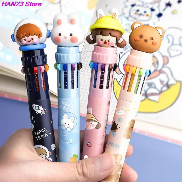Kawaii Cute Animal Cartoon Chunky Ballpoint Pens 8/10 Color School Office  Supply Stationery Multicolored Pens Colorful Refill - AliExpress