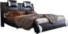 LED Bed Frame Full, Modern Faux Leather Upholstered Platform Bed, Wave Like Curve Design No Box Spring Needed, Black 6
