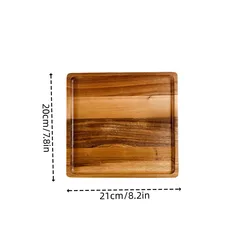 Premium Japanese Solid Wood Tray - Multi-Size High-Value Fruit and Snack Plate Wholesale - 6 Inches (Big square)
