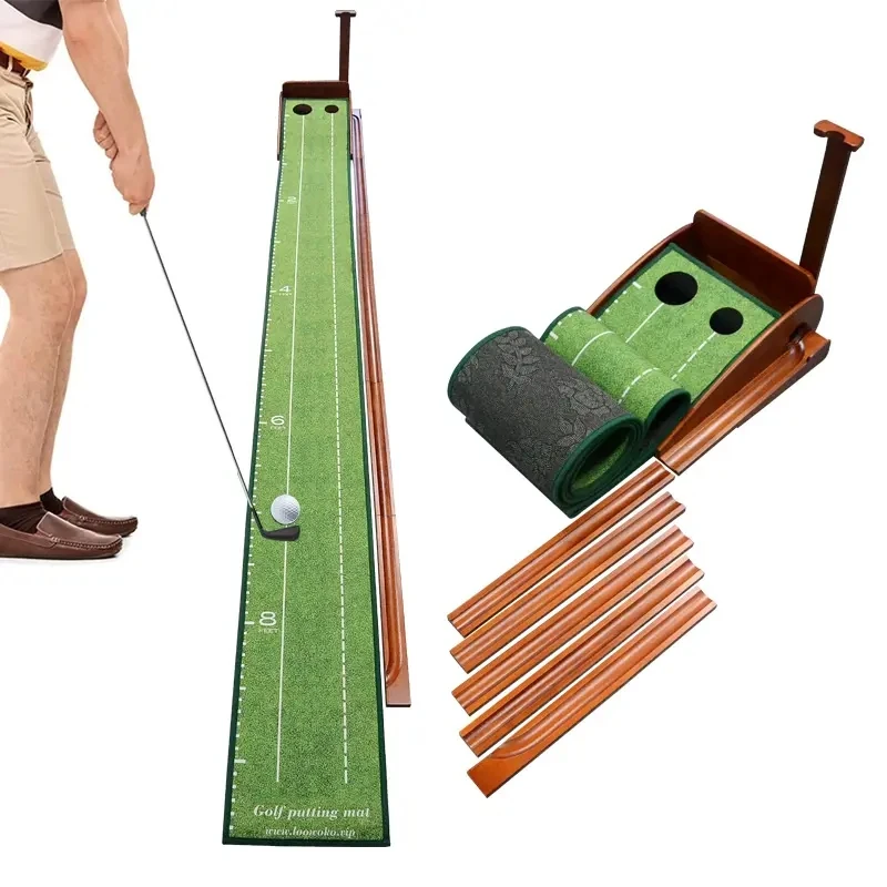 portable-foldable-solid-wood-golf-putting-equipment-golf-practice-training-mat-with-automatic-ball-return-track-barrier