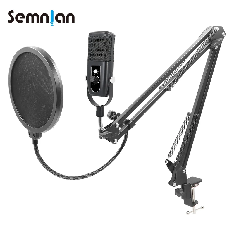 

SEMNLAN USB Profession Condenser Microphone Games Gamer Broadcast Recording YouTube Video Studio Noise Cancelling Cantilever Mic