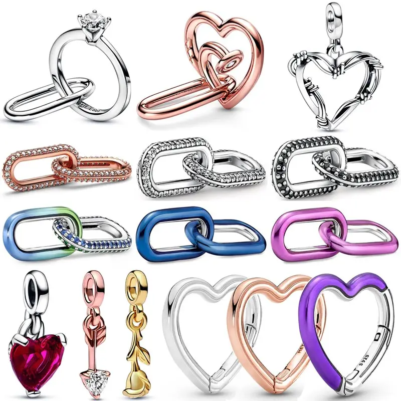 

Marry Me Nailed Heart Link Romance Rose Broken Heart Mini Beads 925 Sterling Silver Me Charm Fit Fashion Bracelet Diy Jewelry