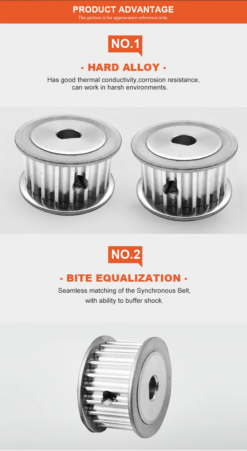 Description Picture 4 of item1PC MXL Timing Pulley 30T/32T/34T/35T/36T/38T Synchronous Wheel D-hole 5x4.5/6x5/6x5.5/8x7/8x7.5/10x9mm pitch 2.032mm