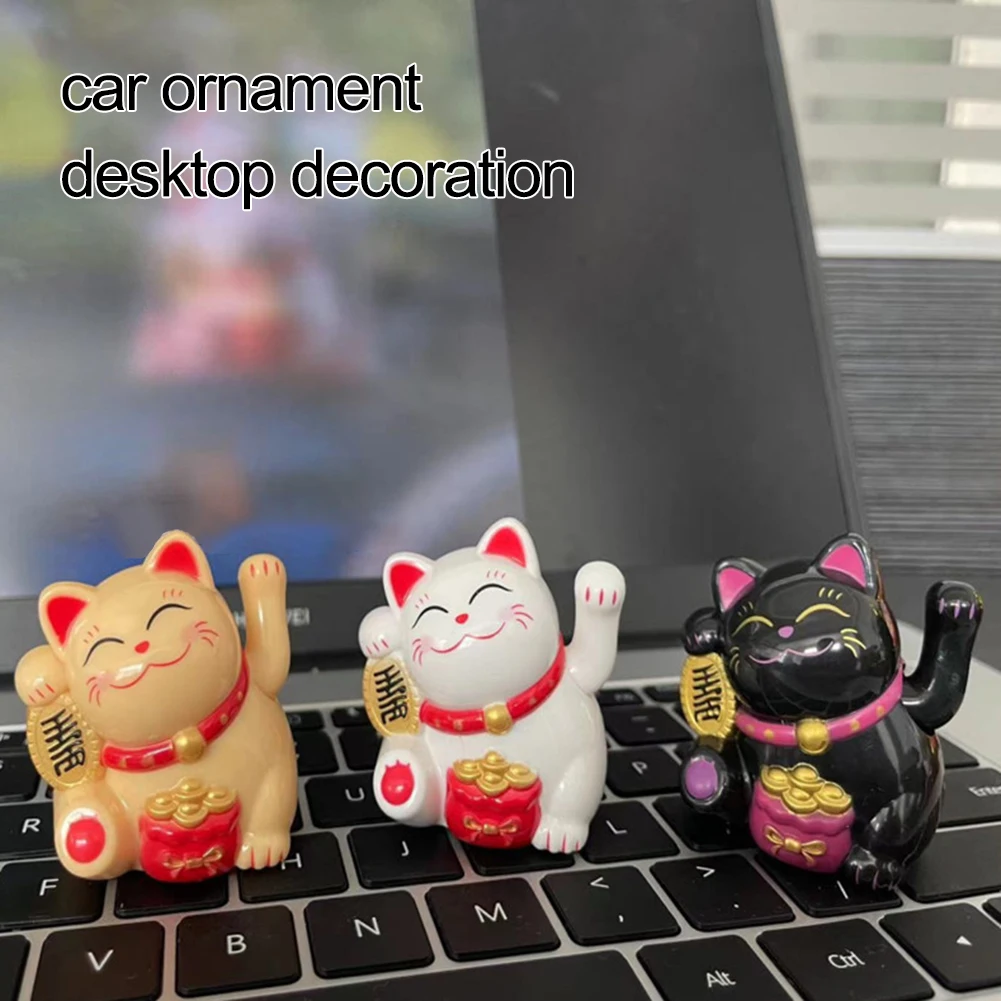 

Mini Solar Automatic Waving Lucky Cat Car Decoration Cake Baking Decoration Home Office Car Desktop Decorations