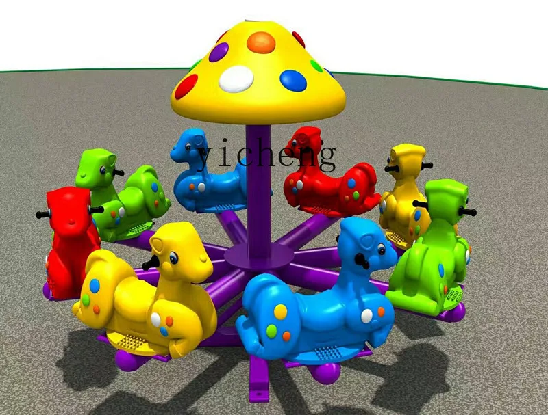 ZF Kindergarten Swivel Chair Carousel Children's Large Toy Outdoor Trampoline Mushroom Swivel Chair 5