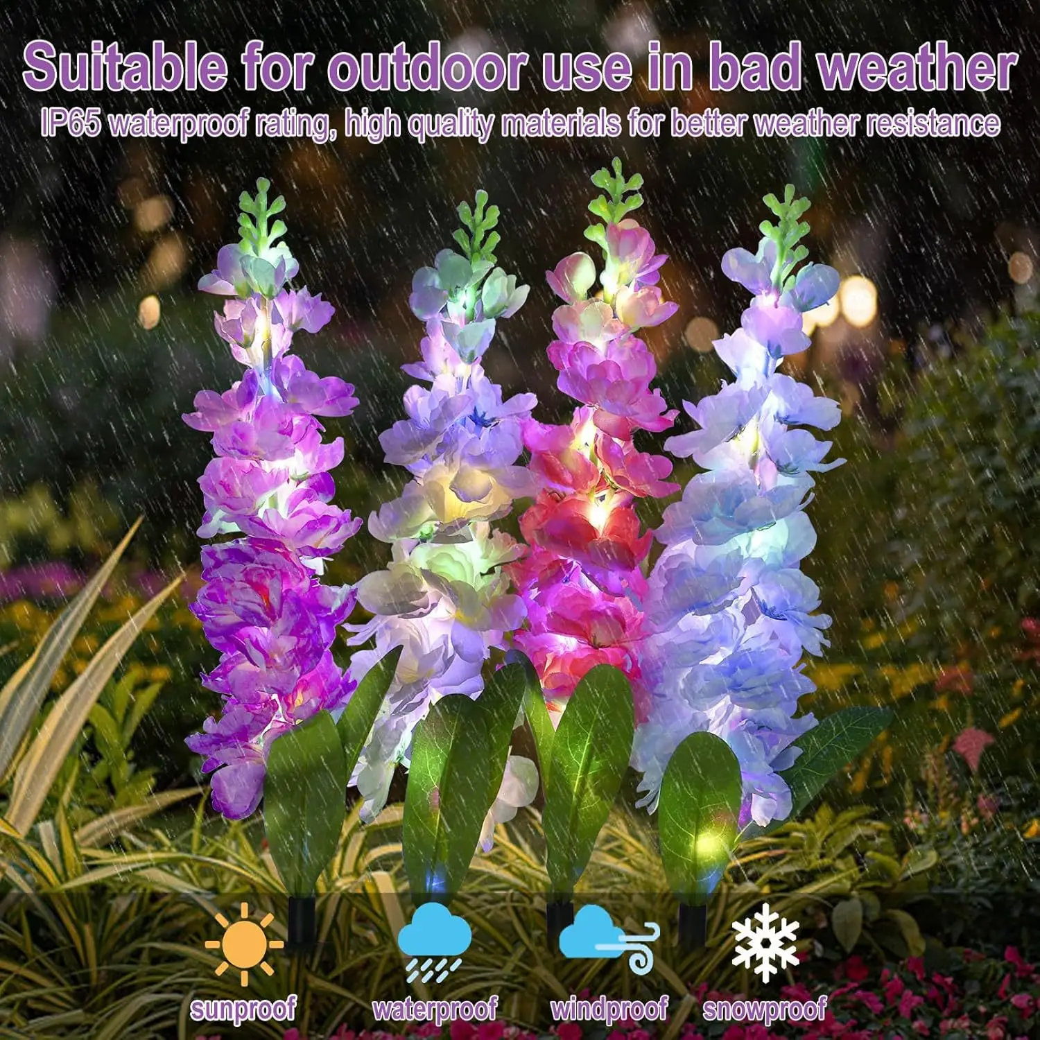 Enhanced Waterproof Solar Flower Lights for Garden and Patio Decoration