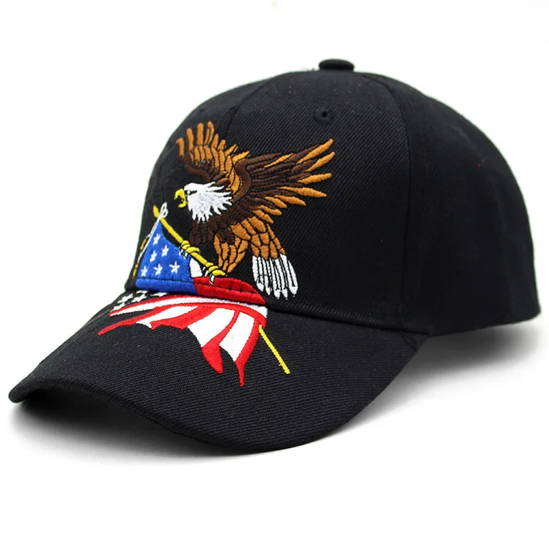 Hot Sale Unisex Baseball Cap 3D Bald Eagle USA Embroidery Cap Men And Women Outdoor Sports Hats