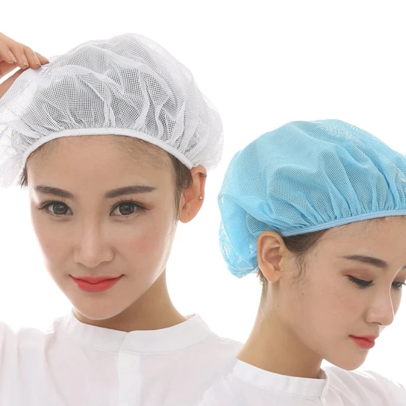 Shower Hat Reusable Bakery Hat Mesh Chef Kitchen Restaurant Hotel Cater Cooking Cap Workshop Cap Hair Shower Caps disposable shower cap shower cap waterproof shower cap