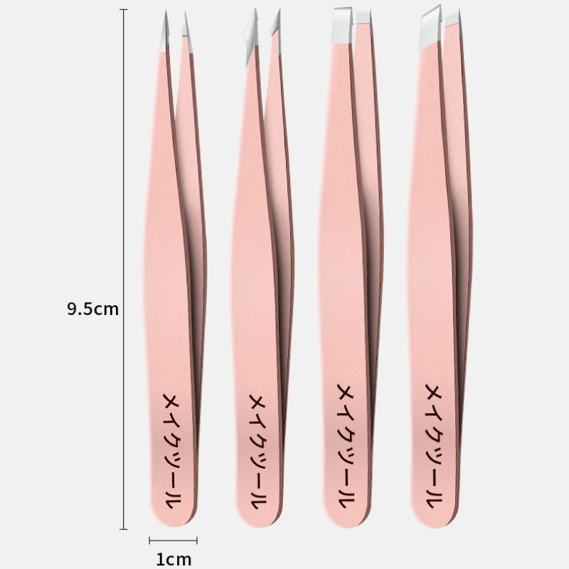 Precision Stainless Steel Tweezers For Eyebrow Hair Facial Hair Removal Splinter Blackhead Slant Tip Angle Tip Pointed Tip