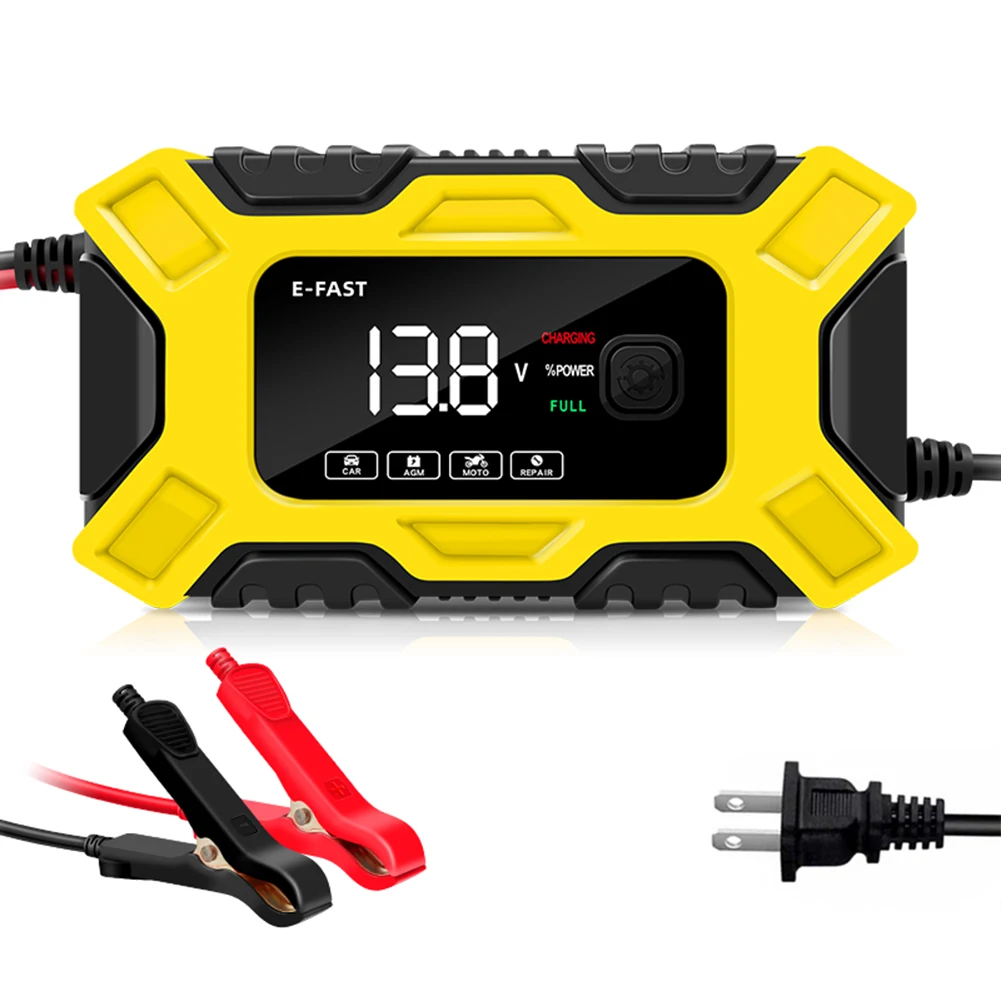 

Brand New Car Battery Charger Fast Charger 12V Pulse Repair Electric Vehicle Smart Fast Charge AGM Deep Cycle GEL