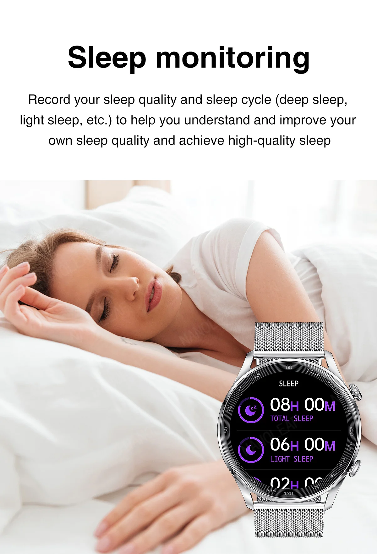 Smart Watch Touch Screen Music Play Custom Dial Health Sleep Monitor Wristwatches Men Women Compatible with Bluetooth Calling