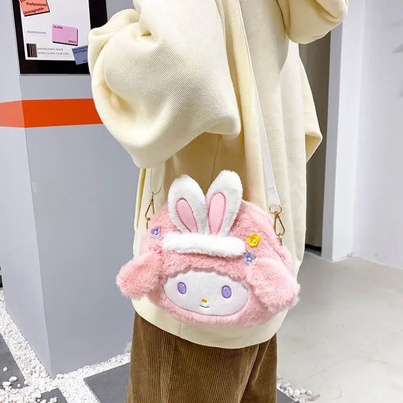 

Mymelody Plush Bags One Shoulder Bag Canvas Women Bag Trend Female Cosmetic Bag Student Bag Large Capacity Canva Bag
