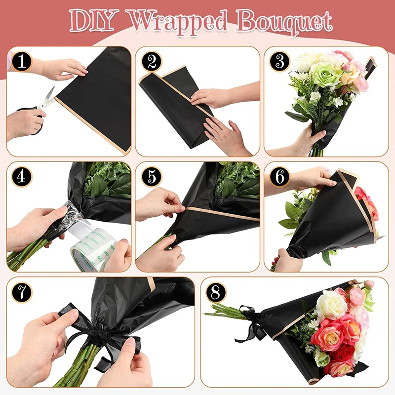 Waterproof Translucent Wrapping Paper, Florist Bouquet Supplies, Reversible  Floral Wrap Paper, Gift Wrap, Wedding, 20-60Pcs - AliExpress