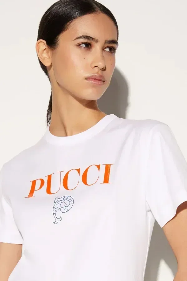 

Удобная хлопковая Футболка 24SS, с круглым вырезом и коротким рукавом, Дамский удобный и уникальный дизайн, роскошные нишевые Короткие рукава.