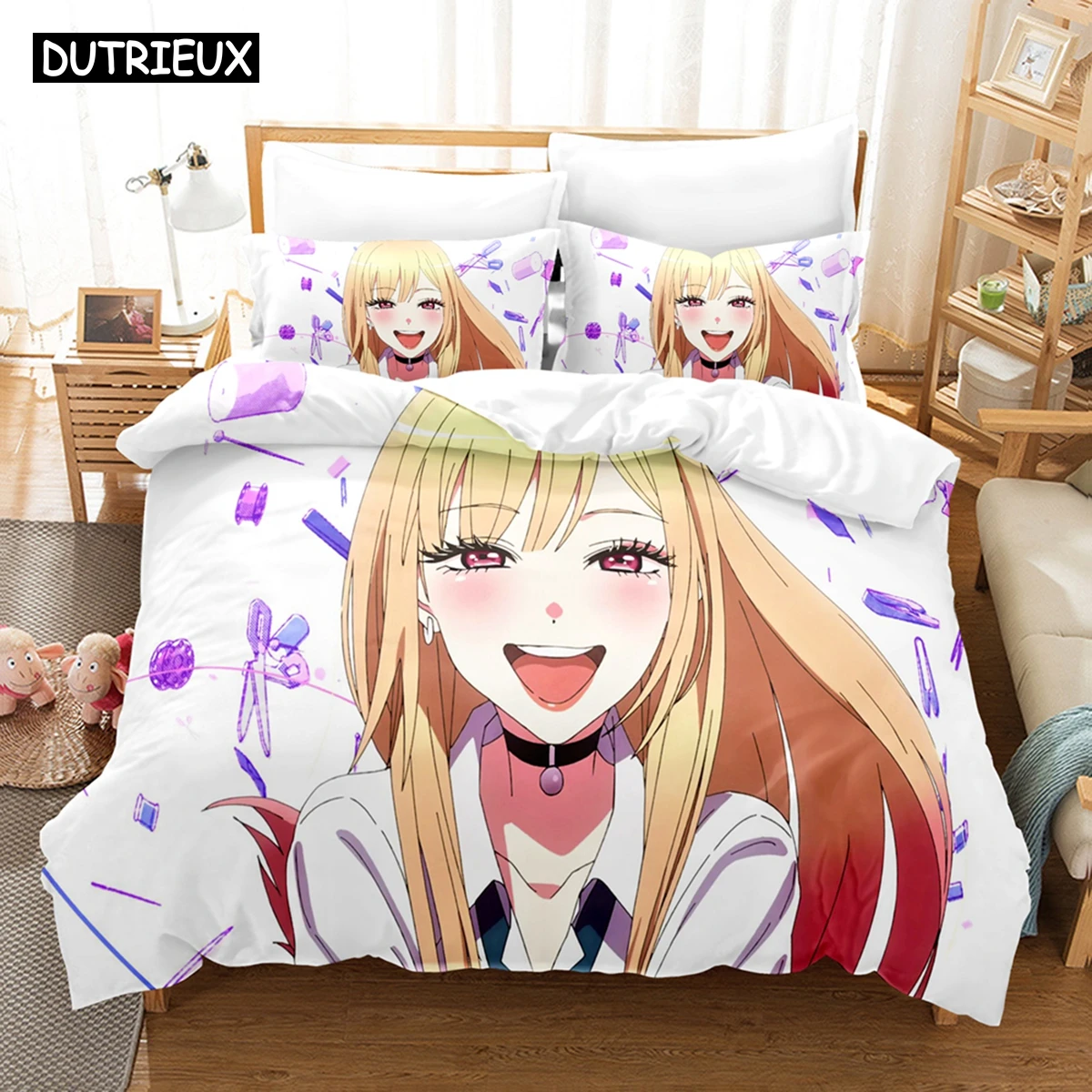 

3D Printed Anime My Dress-Up Darling Bedding Set Down Quilt Cover With Pillowcase Double SIngle King