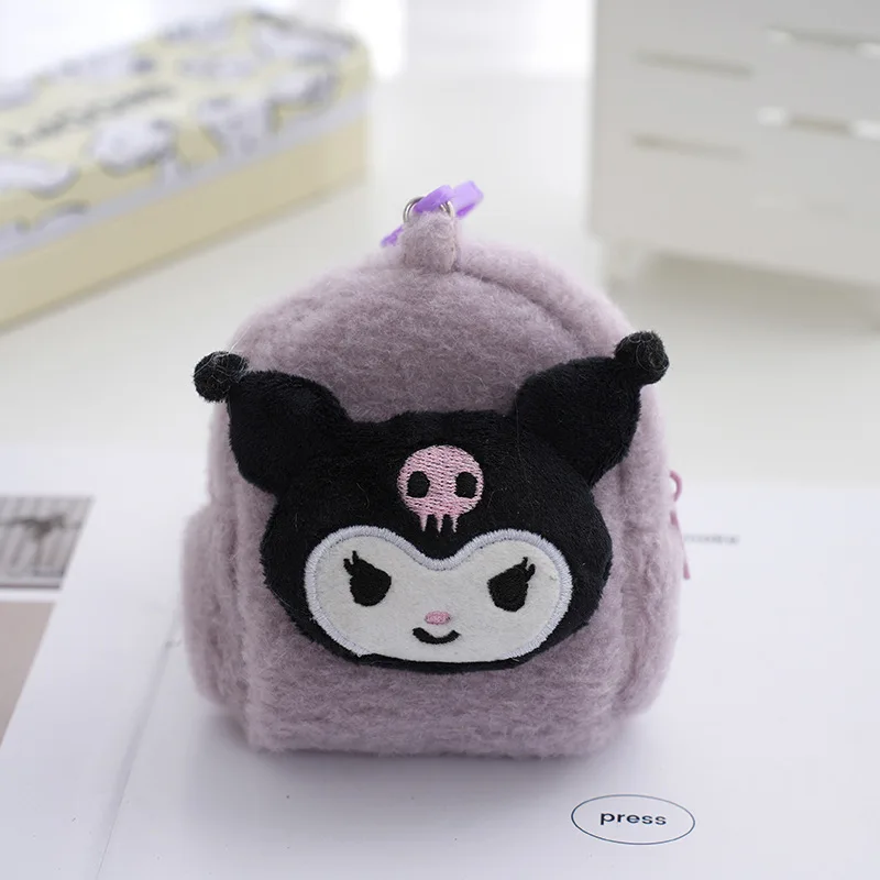 Wholesale 20pcs/lot 4inch Kuromi Melody Plush Toys Keyring  Purse Pendant Wallet Coin bag Backpack for Children Gift Girl Doll 2