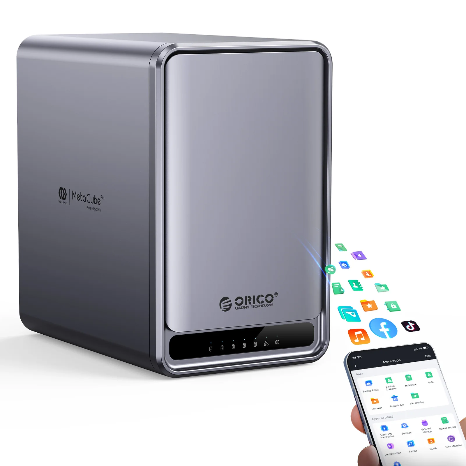 ORICO Personal Network Attached Storage Support Remote Access Share Data Intelligent Classification Automatic Backup 2/5-bay network storage server