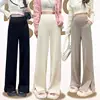 Maternity Pants Fall Winter 2023 New Open Wide-leg Pants Spring Autumn Outside Wear Bottoming Straight Pants Fall Clothing 5