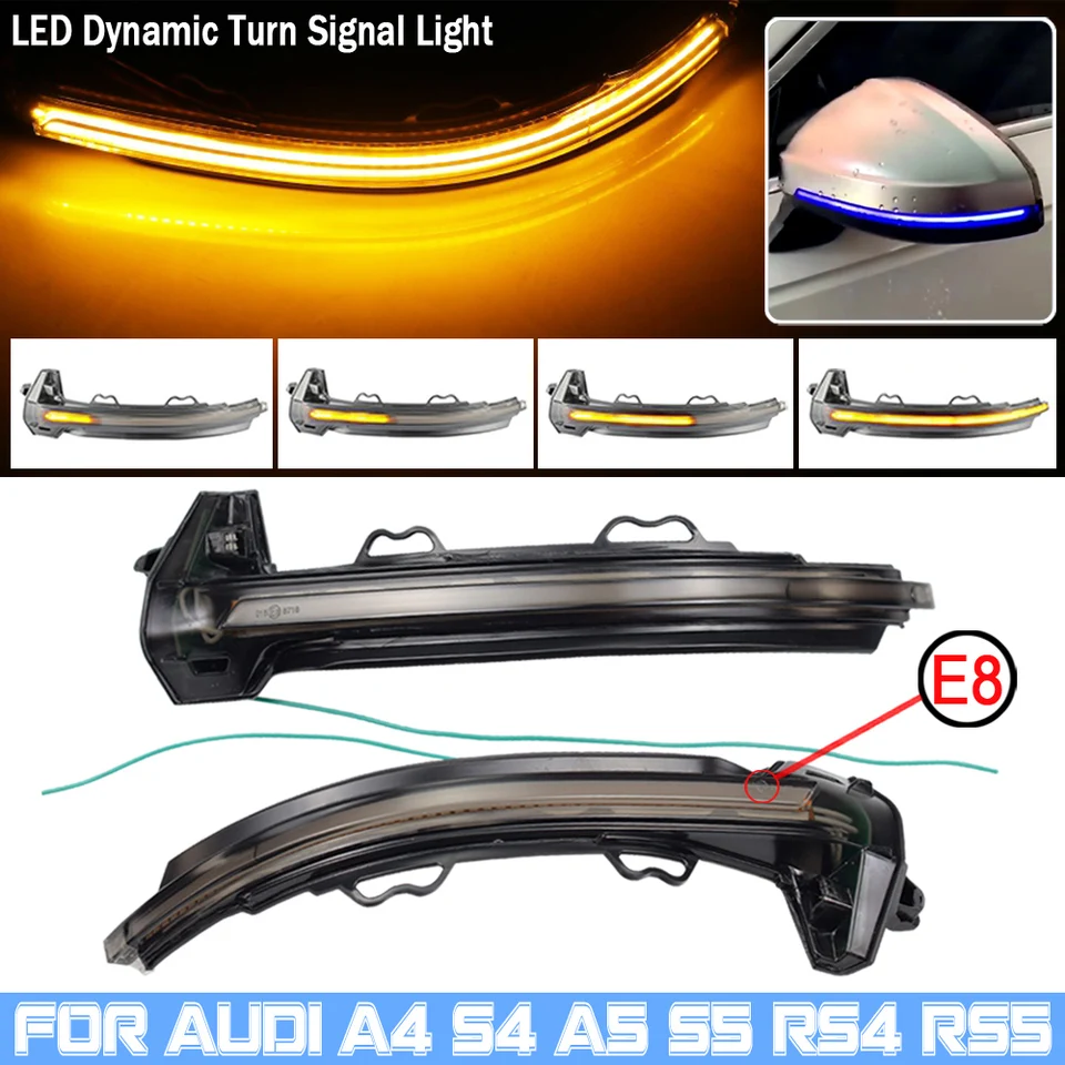 thumbnail image 2 of 2pcs Mirror Dynamic Turn Signal Light Indicator Fit For Audi A4 S4 RS4 2 of 9