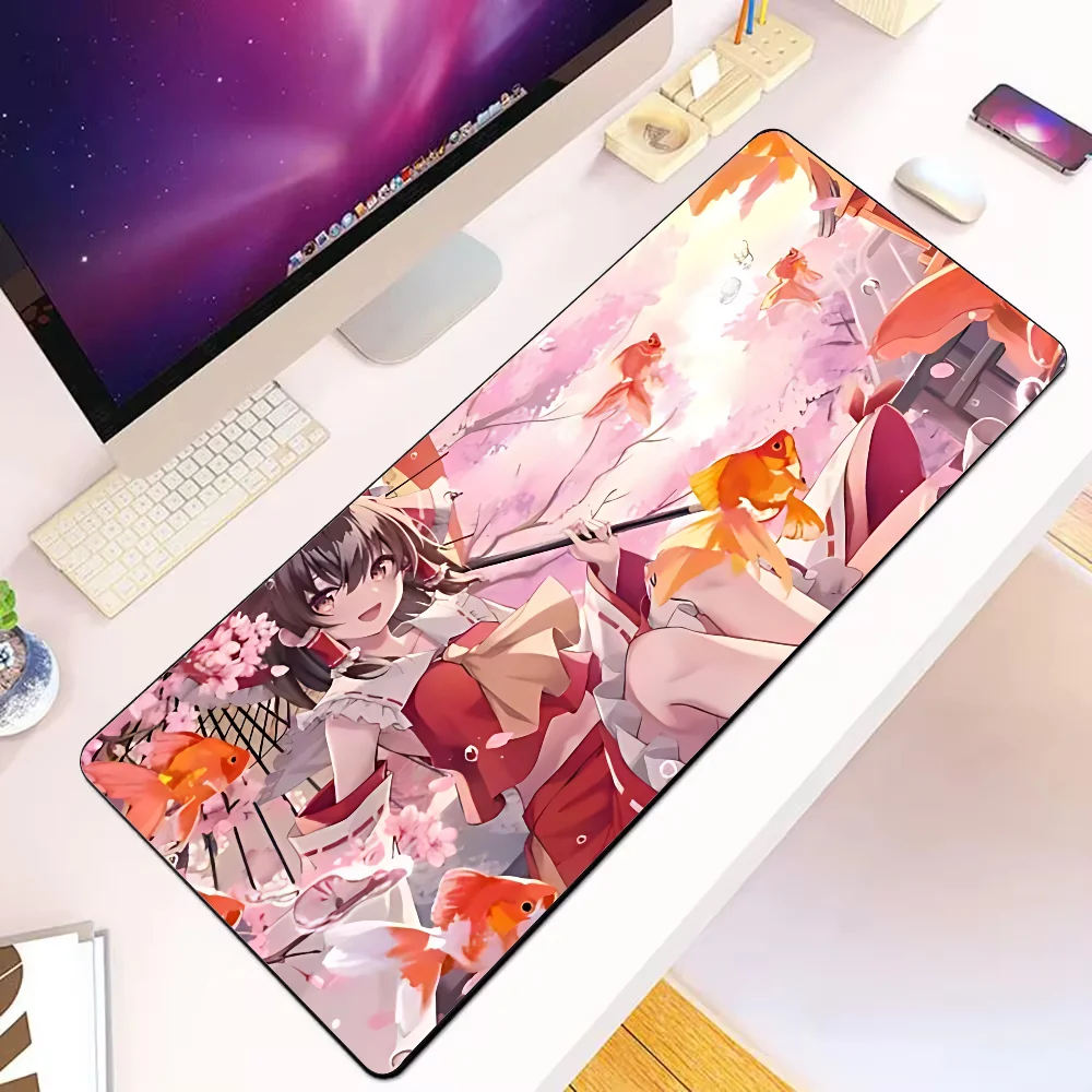 Fashion Touhou Cute Reimu Hakurei Mousepad 80x30cm XL Lockedge Office Computer Desk Mat Table Keyboard Big Mouse Pad Cushion 4
