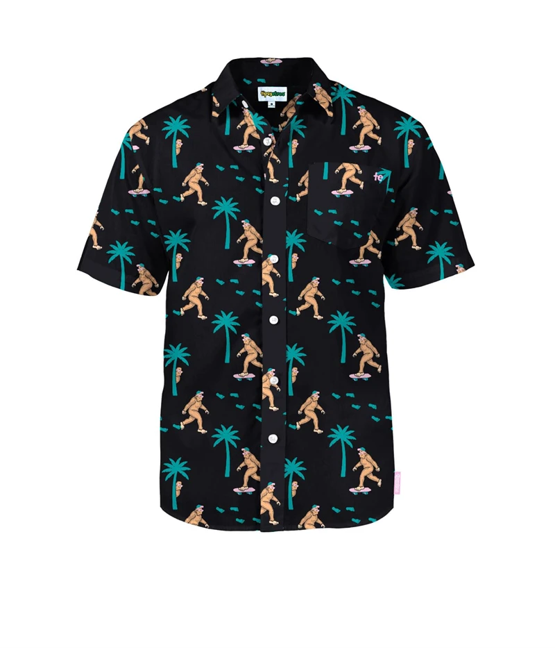 thumbnail image 1 of Camisa hawaiana de gran oferta de verano para hombre, camisas de playa con estampado divertido de hojas de surf en 3D para hombre, blusa genial de gran tamaño, ropa de calle, 1 of 5