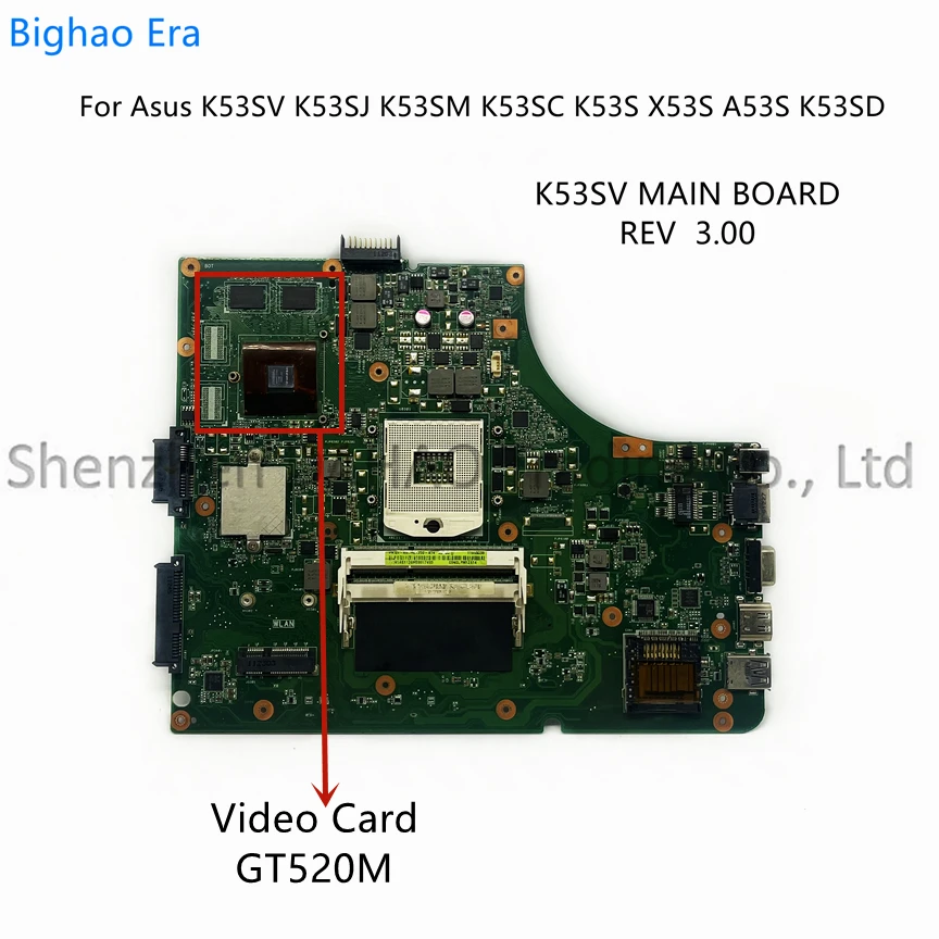 K53sv Main Board Rev 3.0/3.1 For Asus K53sc A53s X53s