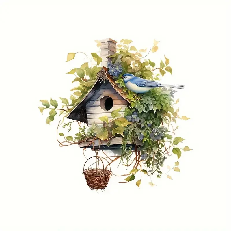 Green Leaf Bird's Nest Wall Decal Bright Wall for Home, Cabinet, Door,Refrigerator Decoration, Vinyl Car Decals, Art Wallpaper vinyl stickers